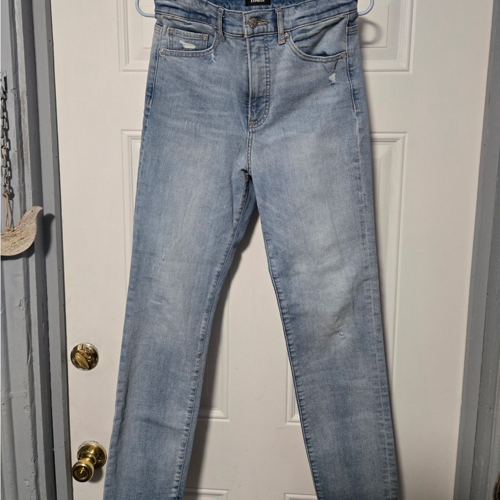 Express Women's Light Wash Skinny Jeans